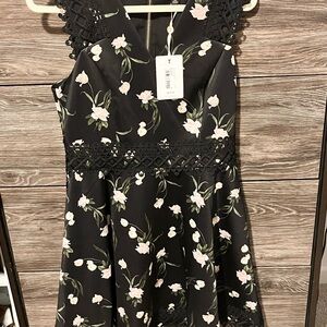 Floral Black Dress